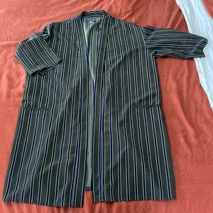 Primark kimono olive green with navy stripes size 14